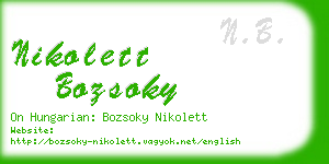 nikolett bozsoky business card